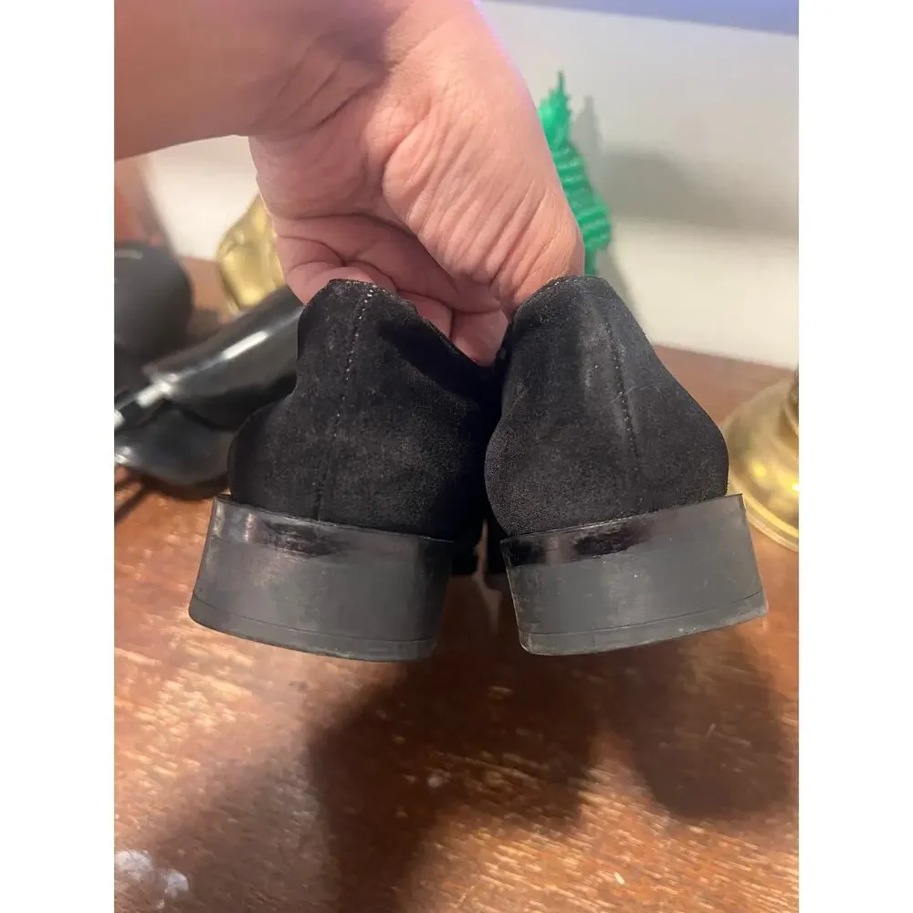 ZARA Western Suede Black Booties 7 Festival Boho